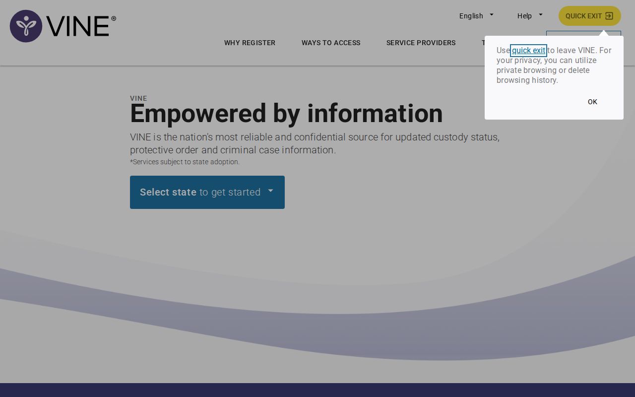 Jones County custody and booking record search through VINELink